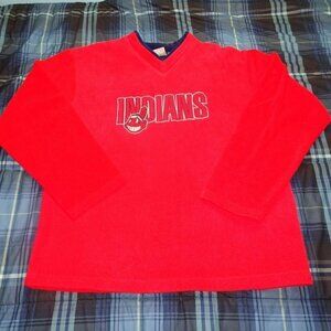 MLB Cleveland Indians Red Fleece Pullover Size Large